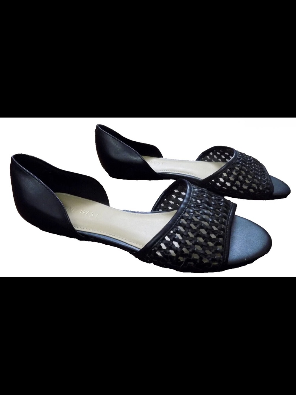 Nine West Women’s Black Woven D’Orsay Flats 6.5